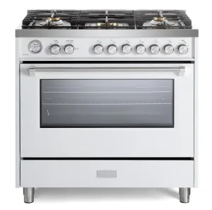 Verona VUFSGG365W Verona Ultima 36" Gas Range - White Freestanding Ranges freestanding dual fuel range 30 inch