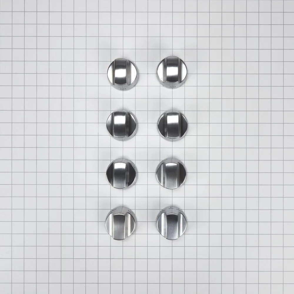 Whirlpool W10231704 Cooktop Burner Control Knob Kit, Stainless Steel