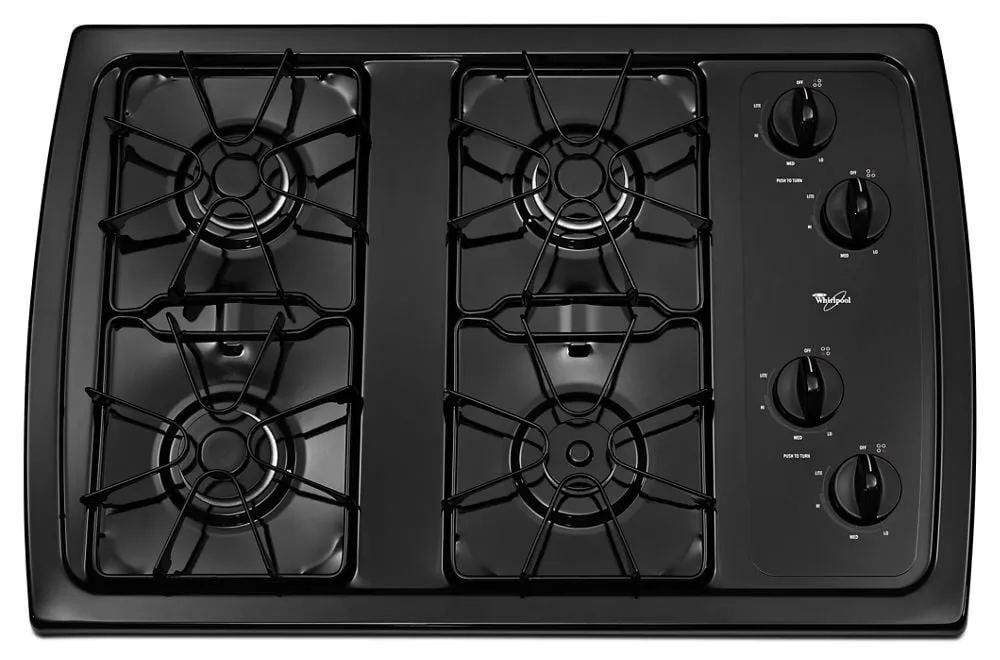 Whirlpool W3CG3014XB 30-Inch Gas Cooktop With 5,000 Btu Accusimmer Burner Cooktops 30 inch cooktop online