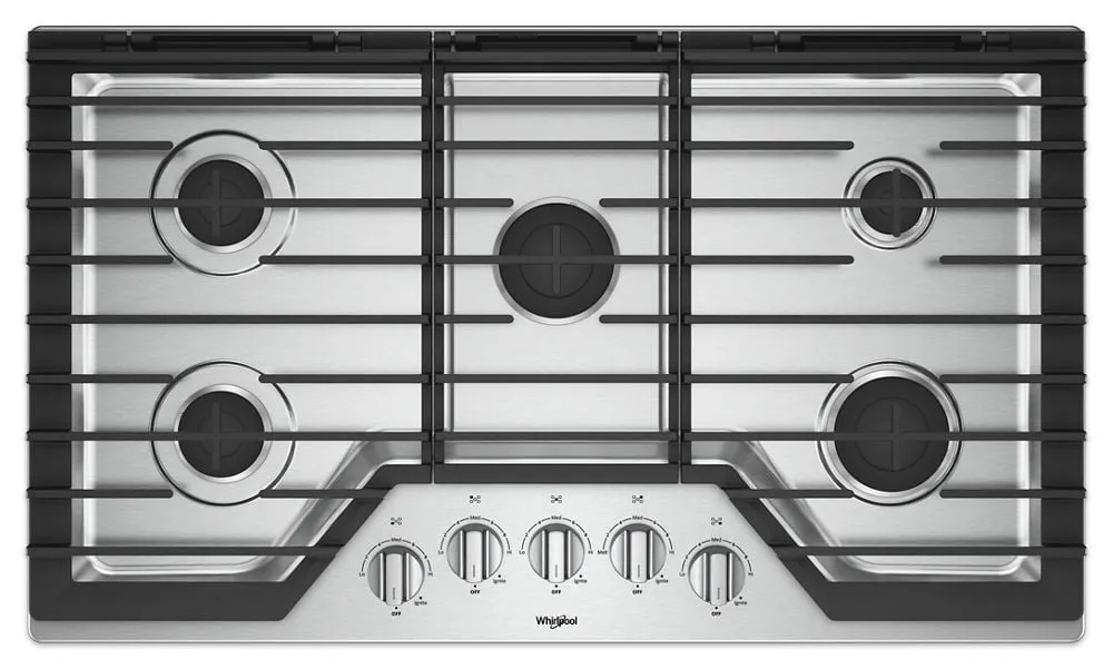Whirlpool WCG55US6HS 36-Inch Gas Cooktop With Ez-2-Lift Hinged Cast-Iron Grates Gas 4 burner gas range for kitchen