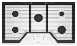 Whirlpool WCG55US6HW 36-Inch Gas Cooktop With Ez-2-Lift Hinged Cast-Iron Grates Gas 4 burner gas range for kitchen