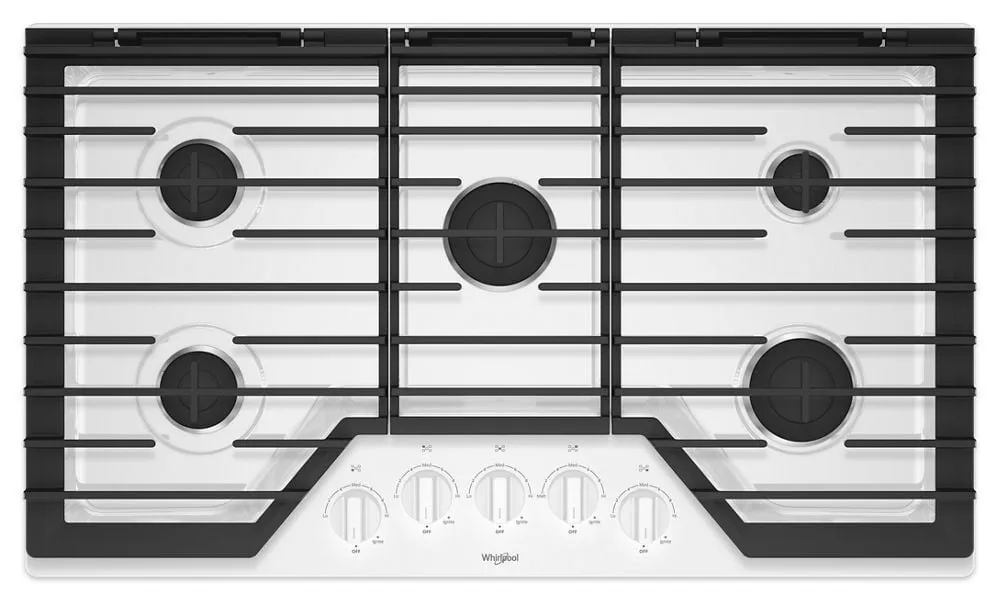Whirlpool WCG55US6HW 36-Inch Gas Cooktop With Ez-2-Lift Hinged Cast-Iron Grates Gas 4 burner gas range for kitchen