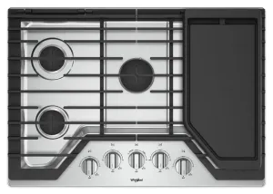 Whirlpool WCG97US0HS 30-Inch Gas Cooktop With Griddle Gas 4 burner gas range for kitchen