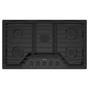 Whirlpool WCGK5036PB 36-Inch Gas Cooktop With Ez-2-Lift&#8482; Hinged Cast-Iron Grates Gas 4 burner gas range for kitchen