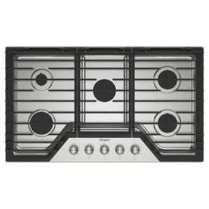 Whirlpool WCGK7036PS 36-Inch Gas Cooktop With Fifth Burner Cooktops ceramic electric cooktops