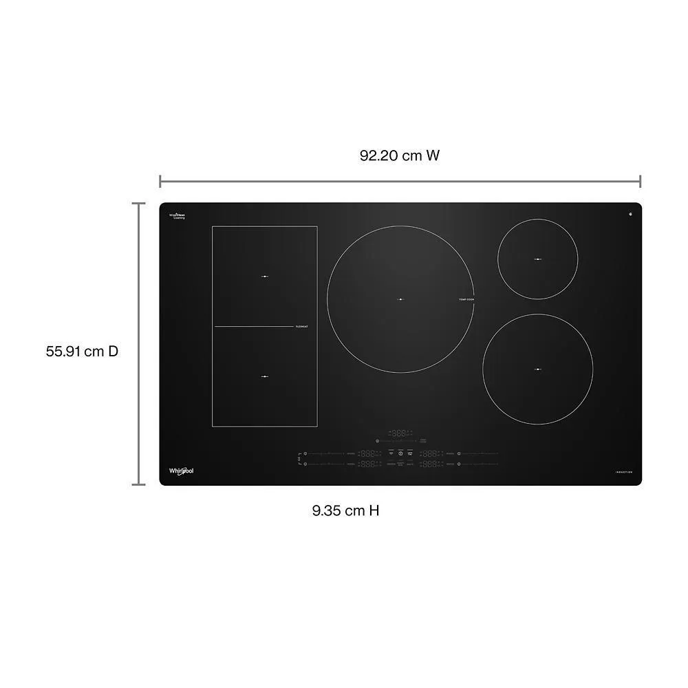 Whirlpool WCIT7536SB 36" Intelligent Induction Cooktop With Temp Cook&#8482; Technology And Wipeclean&#8482; Coating