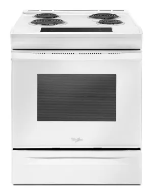 Whirlpool WEC310S0FW 4.8 Cu. Ft. Guided Electric Front Control Coil Range Slide In Ranges front control slide-in stove