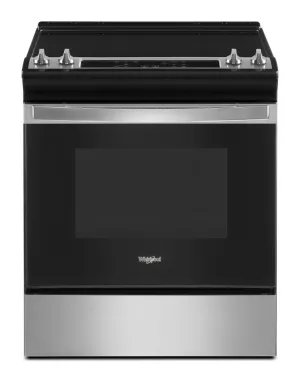 Whirlpool WEE515S0LS 4.8 Cu. Ft. Whirlpool Electric Range With Frozen Bake&#8482; Technology Slide In Ranges front control slide-in stove