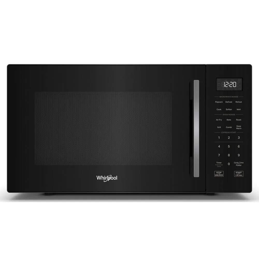Whirlpool WMCS5522RB 1.0 Cu. Ft. Black All-In-One Multifunctional Countertop Microwave With Air Fry - 900 Watt Microwave Ovens smart sensor microwave oven