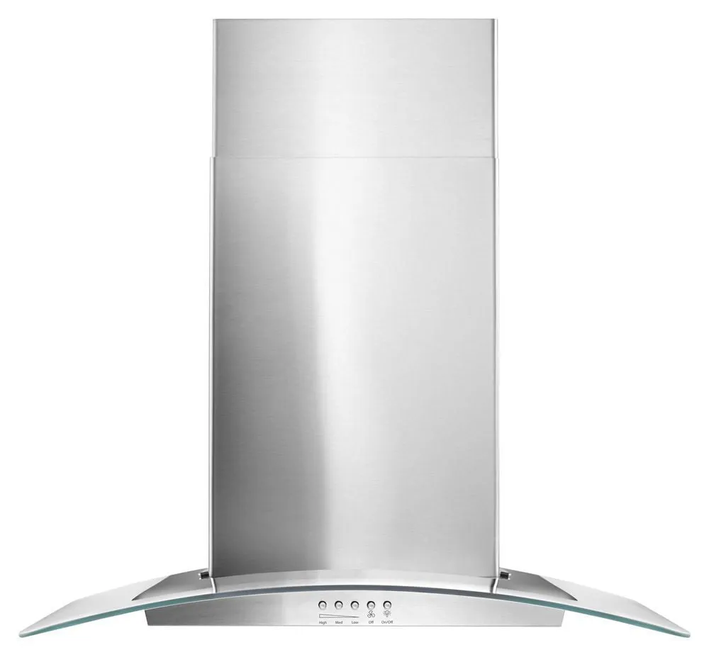 Whirlpool WVW51UC0FS 30" Concave Glass Wall Mount Range Hood Ducted Hoods under cabinet ducted hood