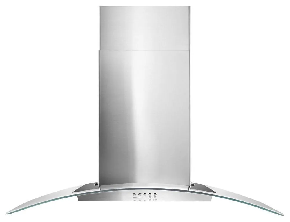 Whirlpool WVW51UC6FS 36" Concave Glass Wall Mount Range Hood Ducted Hoods under cabinet ducted hood