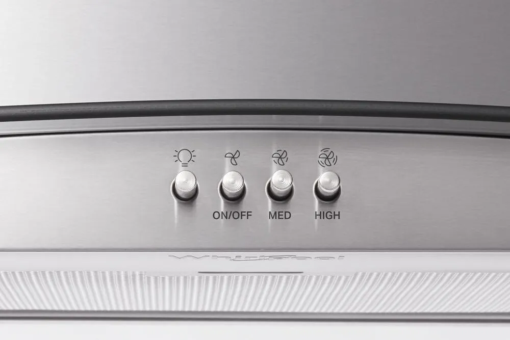Whirlpool WVW51UC6LS 36" Curved Glass Wall Mount Range Hood