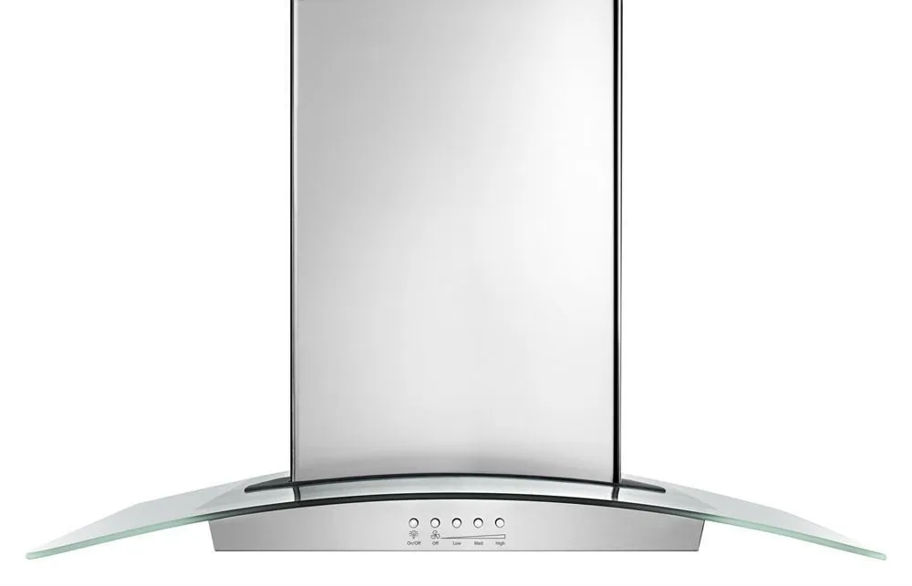 Whirlpool WVW75UC0DS 30" Modern Glass Wall Mount Range Hood Ducted Hoods under cabinet ducted hood