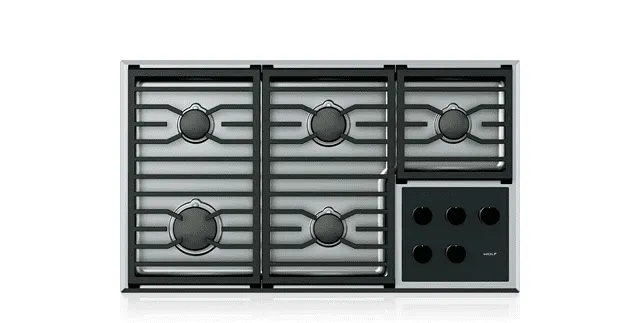 Wolf CG365TSLP 36" Transitional Gas Cooktop - 5 Burners Gas 4 burner gas range for kitchen