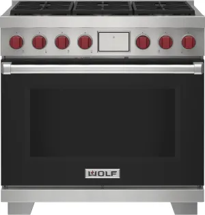 Wolf DF36650BKPLP 36" Dual Fuel Range - 6 Burners Freestanding Ranges freestanding dual fuel range 30 inch