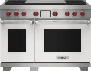 Wolf DF48450DGWHPLP 48" Dual Fuel Range - 4 Burners And Infrared Dual Griddle Freestanding Ranges freestanding dual fuel range 30 inch