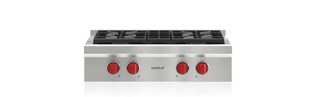 Wolf SRT304LP 30" Sealed Burner Rangetop - 4 Burners Gas 4 burner gas range for kitchen