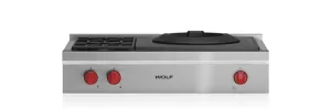 Wolf SRT362WLP 36" Sealed Burner Rangetop - 2 Burners And Wok Burner Gas 4 burner gas range for kitchen