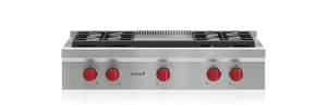 Wolf SRT364G 36" Sealed Burner Rangetop - 4 Burners And Infrared Griddle Gas 4 burner gas range for kitchen