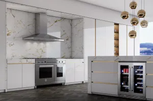 Xo Appliance XOV48KS 48" 1000 Cfm Italian Made Wall Chimney Range Hood Stainless Ducted Hoods high cfm ducted range hood