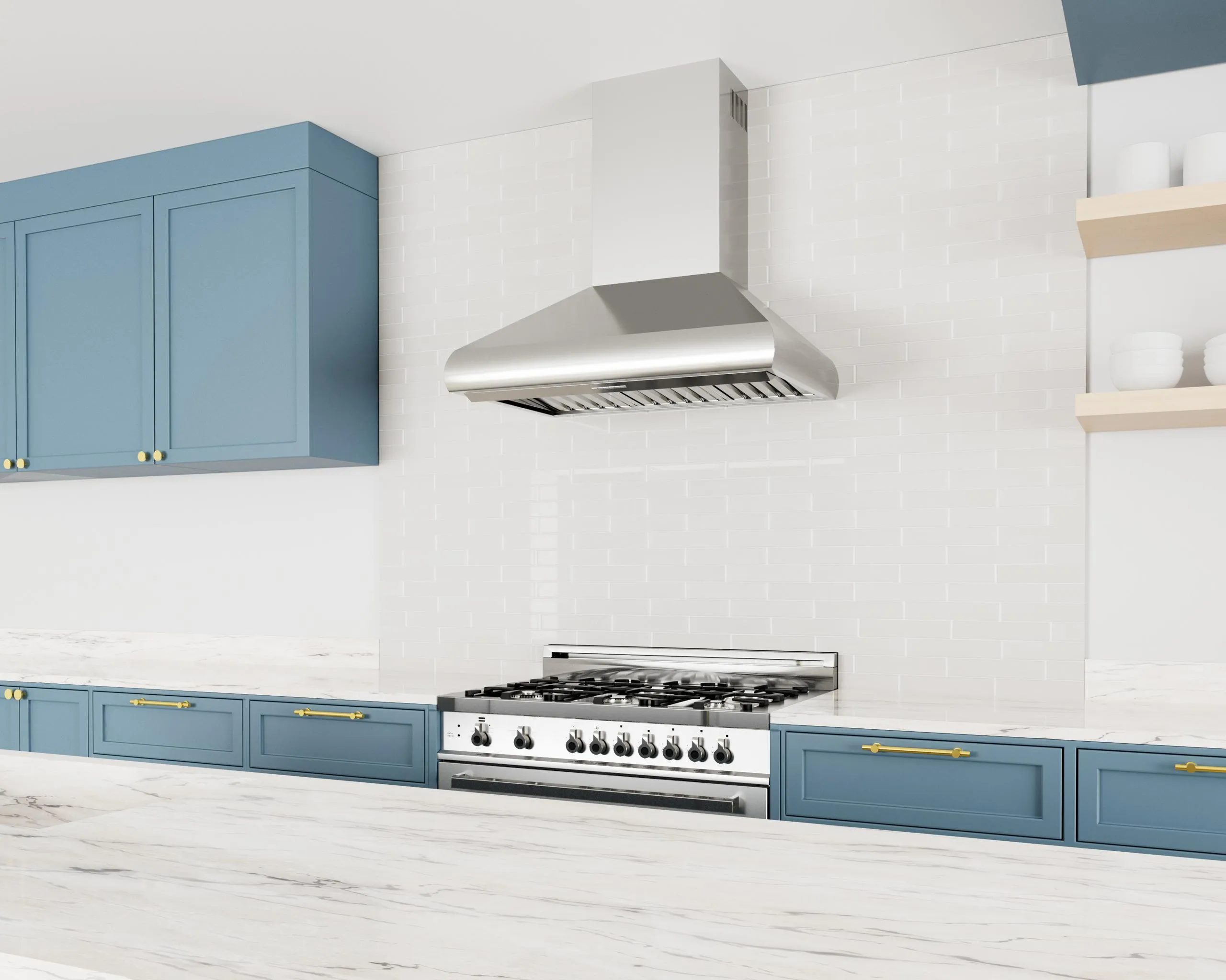 Xo Appliance XOVW42KSE 42In Pro Wall Chimney Hood Ss Rounded Lip 1000 Cfm