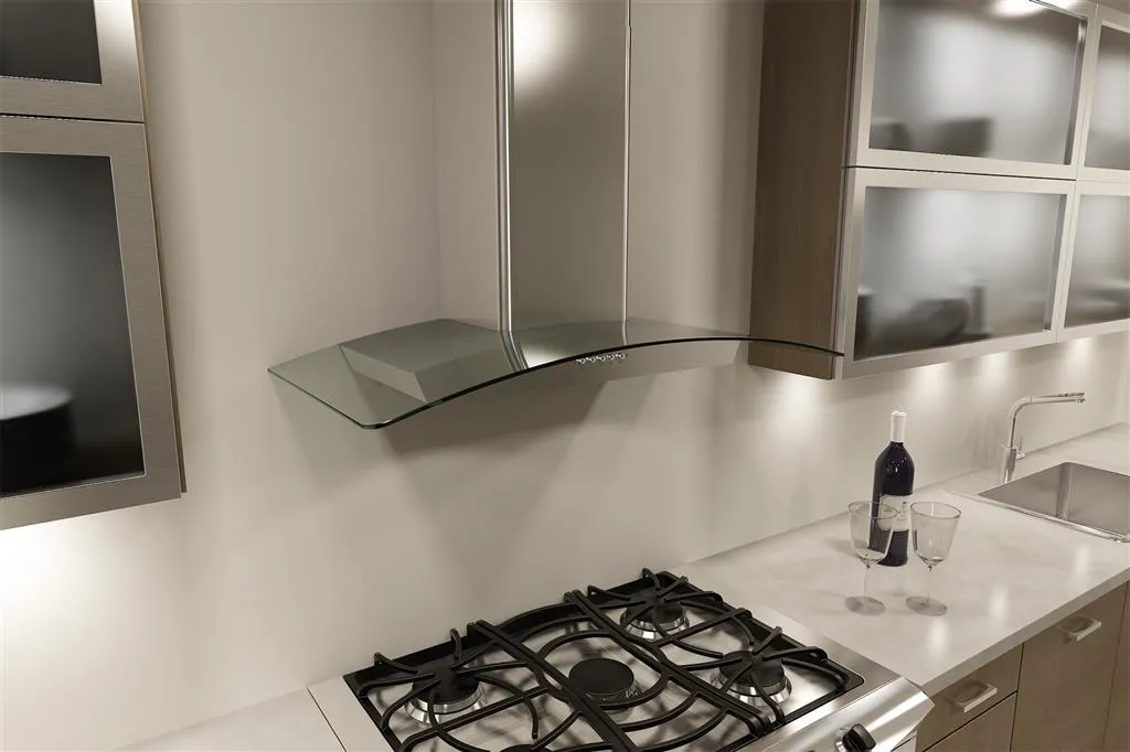 Zephyr BMIE30BG Brisas Curved Canopy Wall Ducted Hoods high cfm ducted range hood