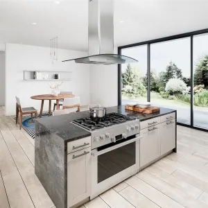 Zephyr BMLE30BG Brisas Curved Canopy Island Ducted Hoods high cfm ducted range hood