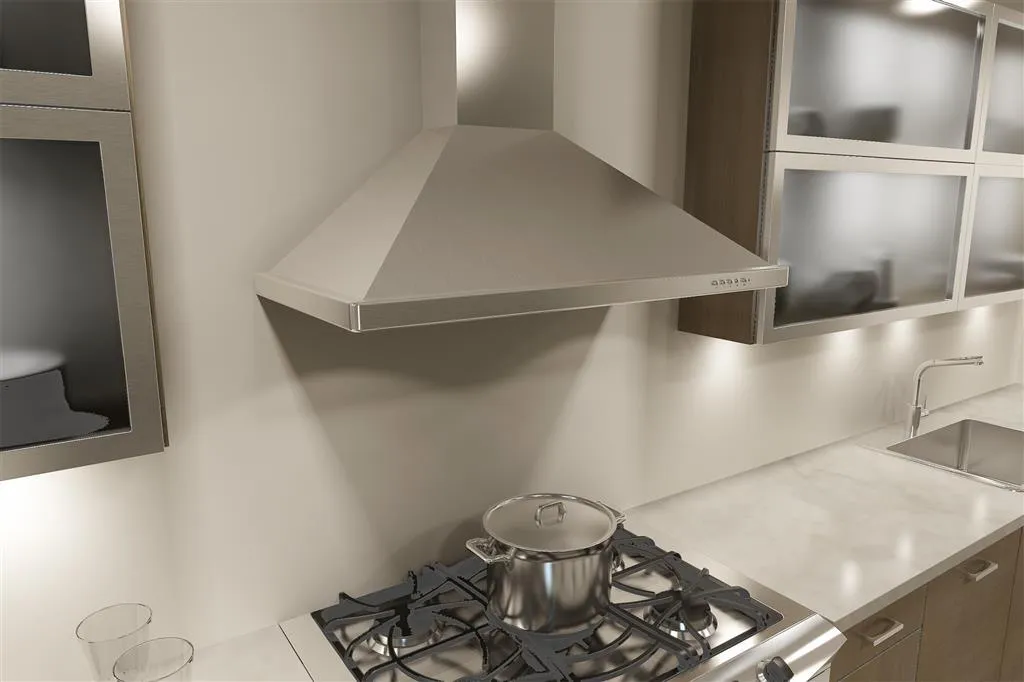 Zephyr BVEE36AS Brisas Pyramid Wall Ducted Hoods high cfm ducted range hood
